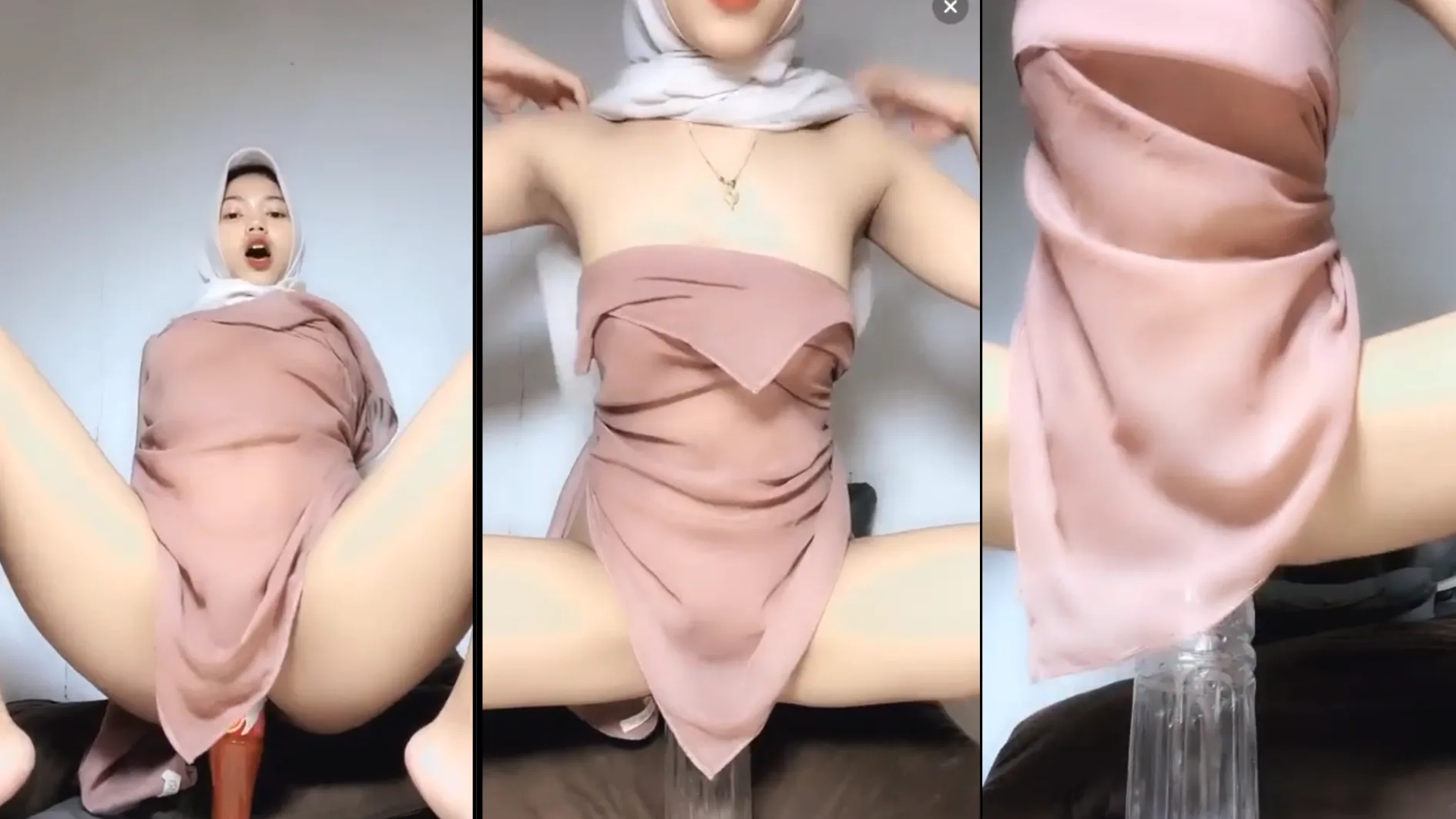 Ukhti Jilbab Polos Gada Kontol Colmek Pake Botol