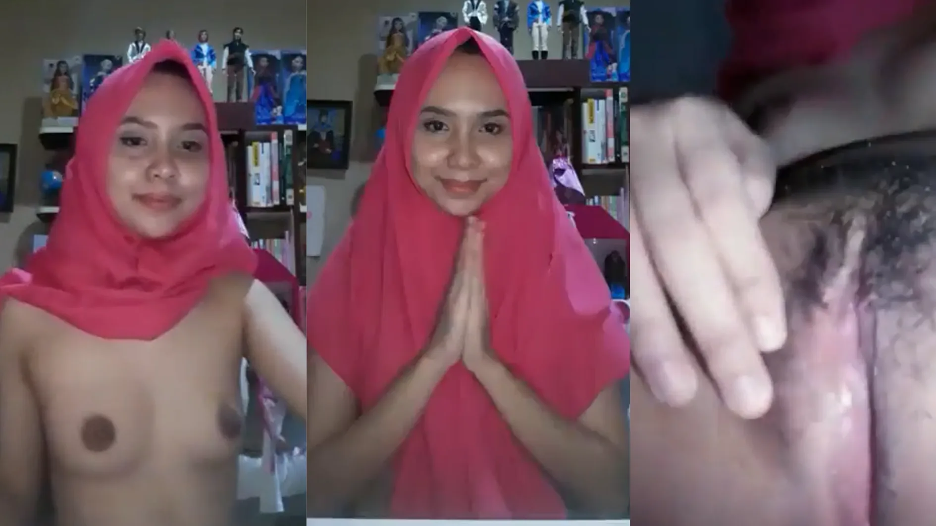 Ukhti Jilbab Pink Polos Toket Kecil Jembut Lebat