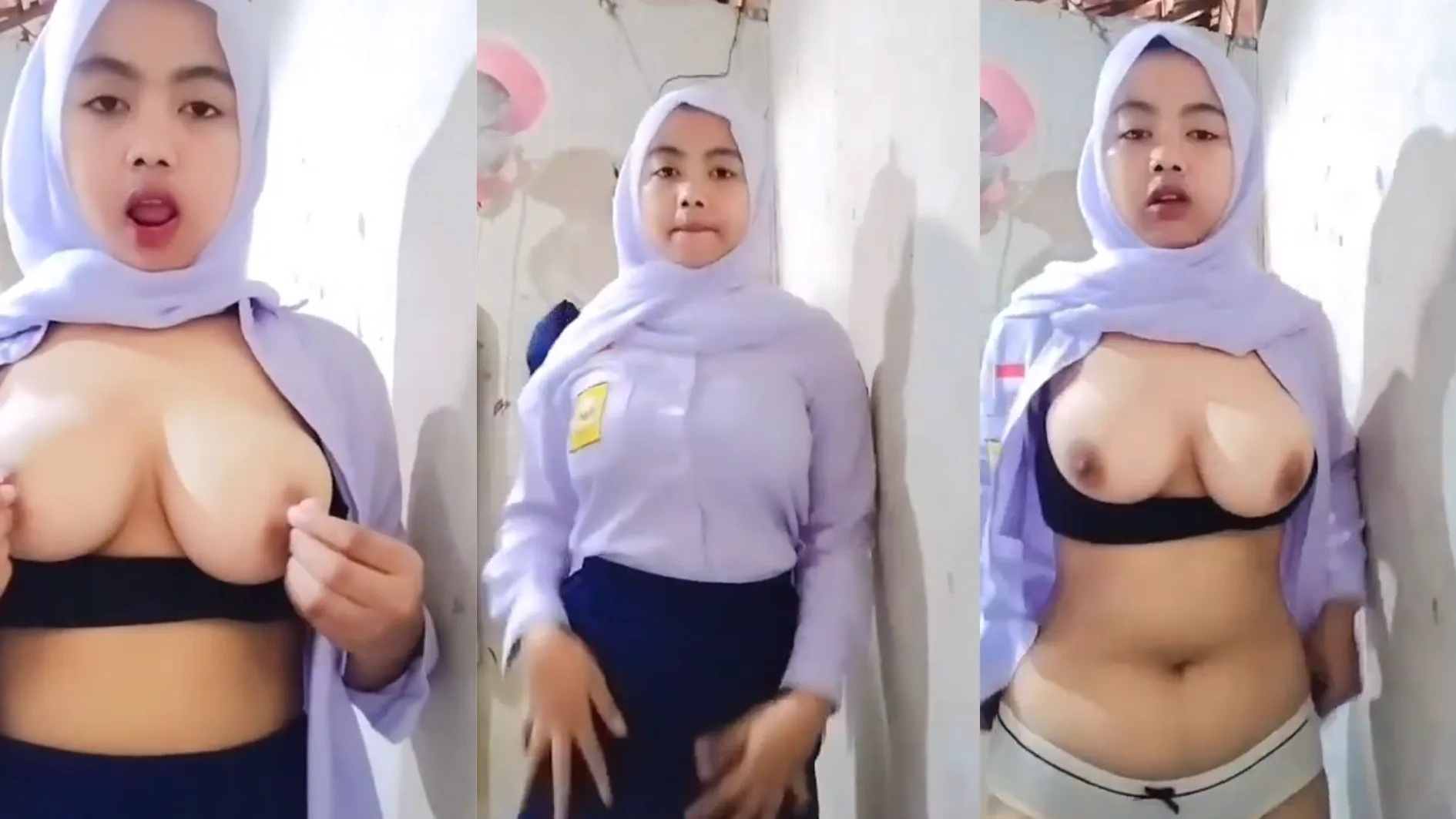 Abg Hijab SMA Masih Pake Seragam Tobrut Parah